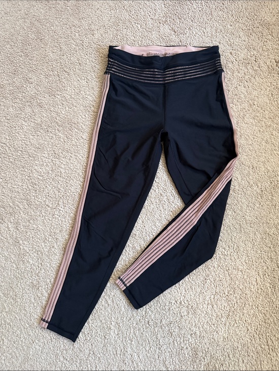 Victoria's Secret Pants - Victoria's Secret Black Leggings with Light Pink Side Stripes